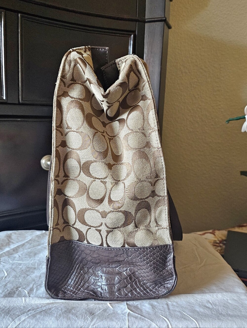 Coach Charlie Signature Python Embossed Tote - Picture 8 of 13
